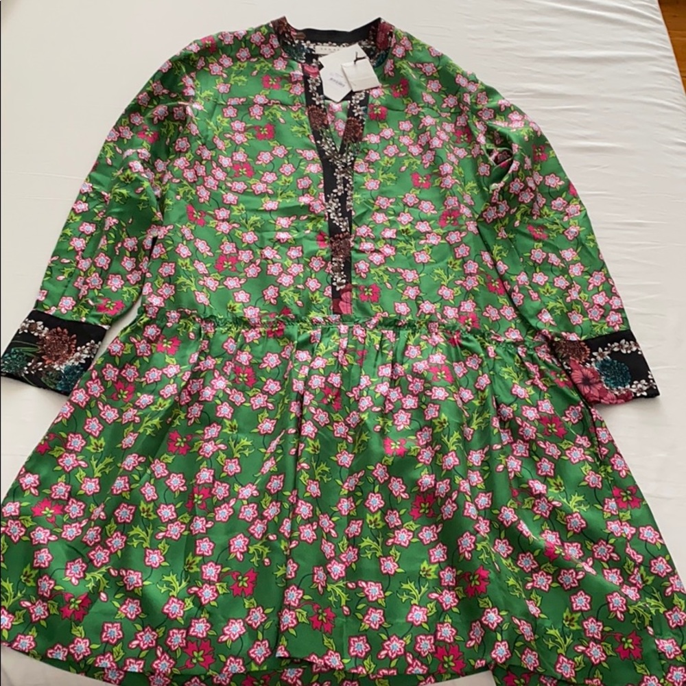 Sandro Multicolor Floral Long Sleeve Dress